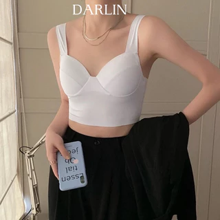 Áo Croptop Bra Su Đúc 2 Dây Không Đường Gân Cổ Vuông Darlin Có Mút Đệm Xoài Nâng Ngực Nhẹ Mặc Không Lộ Viền A08