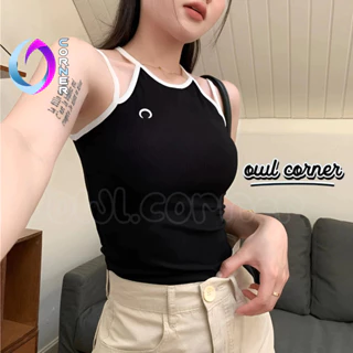 Áo Croptop Ôm Body YẾM MẶT TRĂNG THÊU Đẹp Sexy Nữ, Áo Thun Gân Kiểu Thêu Họa Tiết Thời Trang Hàn Quốc OWL CORNER