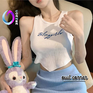 Áo Croptop Ôm Body BA LỖ BLING GIRLS Đẹp Sexy Nữ, Áo Thun Gân Kiểu Thêu Họa Tiết Thời Trang Hàn Quốc OWL CORNER