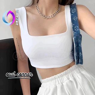 Áo Croptop SÁT NÁCH CỔ VUÔNG Thun Gân Kiểu Sexy Nữ, Áo Thun Ôm Body Đẹp OWL CORNER