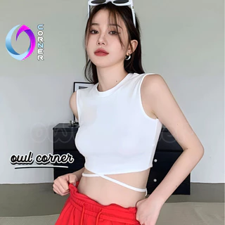 Áo Croptop BA LỖ DÂY QUẤN BỤNG Thun Gân Kiểu Sexy Nữ, Áo Thun Ba Lỗ Ôm Body Đẹp OWL CORNER