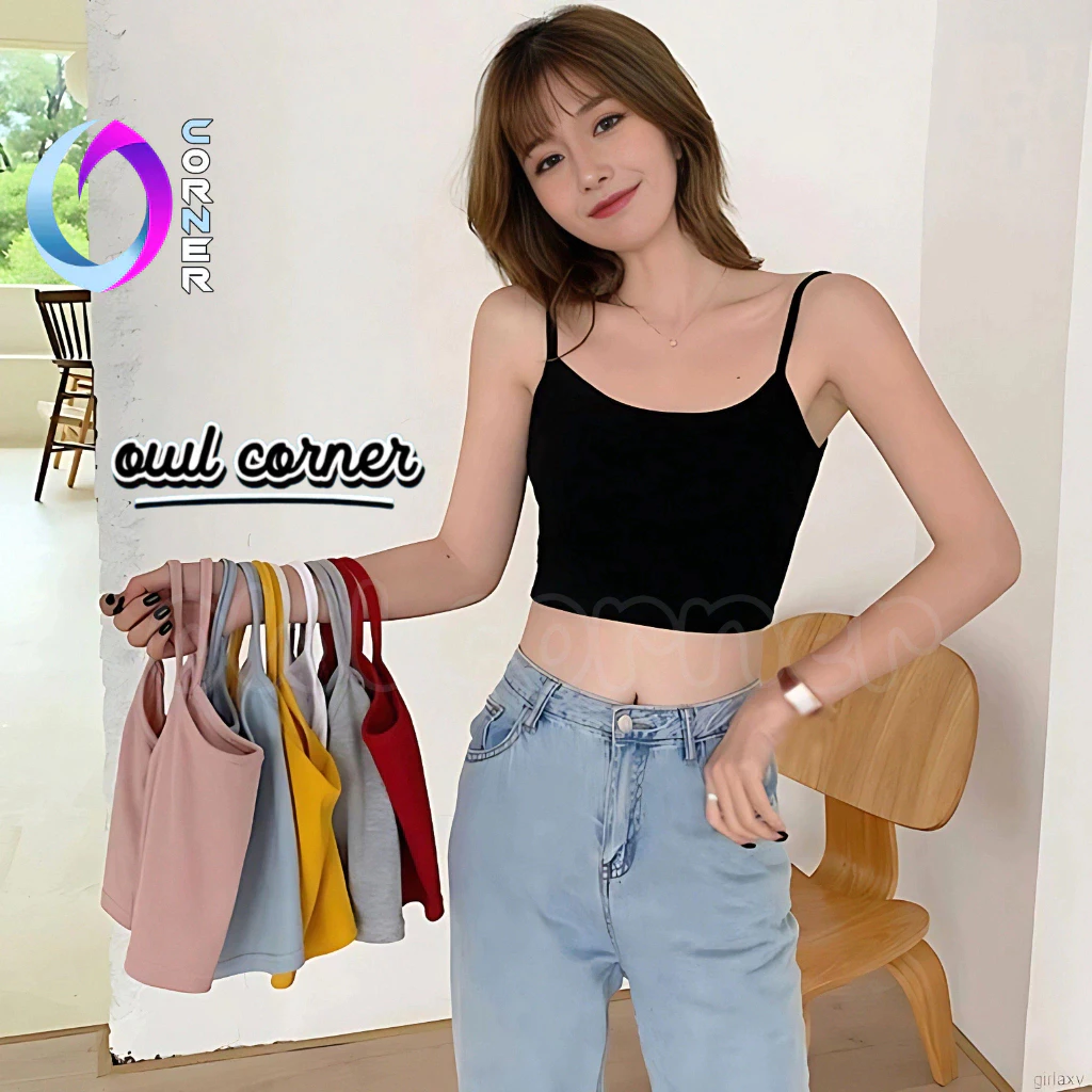 Áo Croptop HAI DÂY MẢNH Thun Borip Kiểu Sexy Nữ, Áo Thun Ôm Body Đẹp OWL CORNER