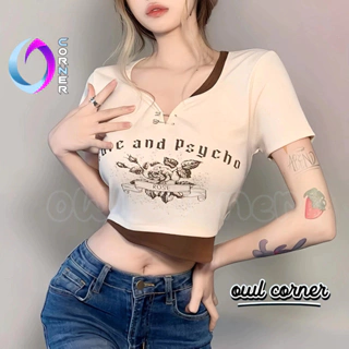 Áo Croptop Ôm Body HOA HỒNG ROSE Đẹp Sexy Nữ, Áo Thun Chất Gân Kiểu In Họa Tiết Thời Trang Hàn Quốc OWL CORNER