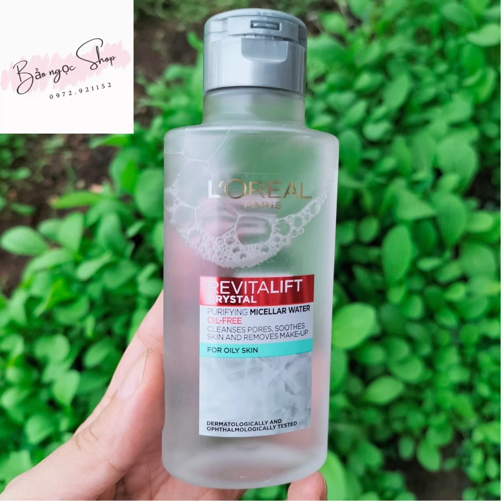 Nước Tẩy Trang LOréal Paris Dành Cho Da Dầu 95ml Revitalift Crystal Purifying Micellar Water 95ml-Hàng Tặng