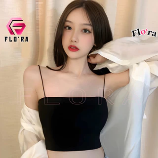 Áo Croptop HAI DÂY SỢI BÚN Chất Thun Gân Kiểu Trơn Sexy, Áo Thun Nữ Ôm Body Đẹp Tôn Dáng Flo'ra