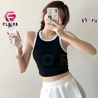 Áo Croptop BA LỖ VIỀN Chất Thun Gân Kiểu Trơn Sexy, Áo Thun Nữ Ôm Body Đẹp Tôn Dáng Flo'ra