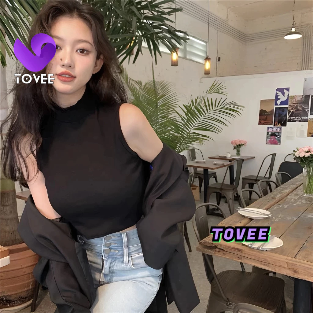 Áo Croptop Nữ BA LỖ CỔ LỌ tay ngắn form ôm body, Áo thun crt kiểu sexy chất thun gân đẹp TOVEE