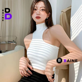 Áo Croptop Nữ BA LỖ CỔ LỌ KHOÉT Chất Thun Gân Kiểu Sexy Nữ, Áo Thun Ôm Body Trơn Đẹp Tôn Dáng BAINE