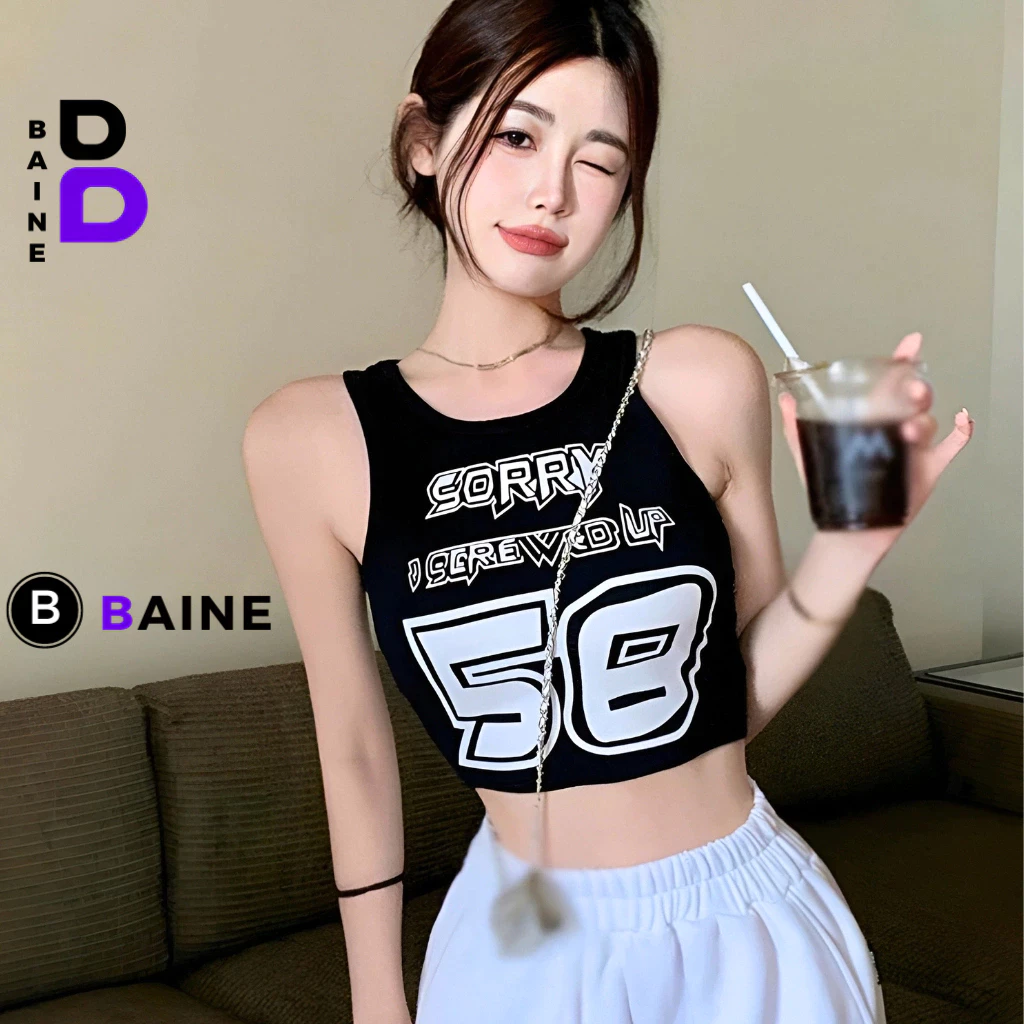 Áo Croptop Nữ BA LỖ SORRY Chất Thun Borip Kiểu Sexy Nữ, Áo Thun Ôm Body In Hoạ Tiết Đẹp Tôn Dáng BAINE