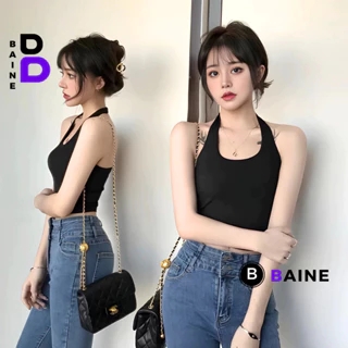 Áo Croptop CỔ YẾM CHOÀNG CỔ Hở Lưng Chất Thun Borip Kiểu Sexy Nữ, Áo Thun Ôm Body Đẹp Tôn Dáng BAINE