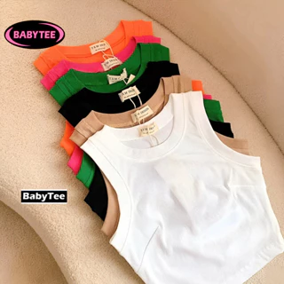 Áo Croptop BA LỖ BẢN TO NGƯỢC Nữ trơn ôm body chất tốt BABY TEE, Áo CRT kiểu nữ ôm thun cotton nhiều màu