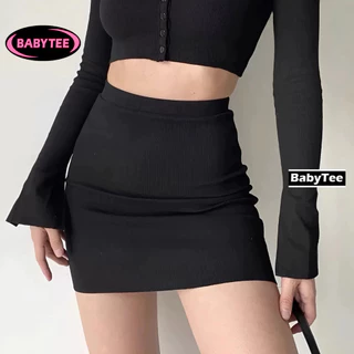 Chân váy CHỮ A NGẮN Có Lót Trong Lưng Cạp Cao Tôn Dáng BABYTEE, Chân váy kiểu năng động sexy nữ chất gân đẹp