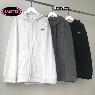 Áo Khoác WZS Thêu Logo Nỉ Bông Dày Dặn Zip Trơn Đẹp, Áo Khoác Nam Nữ Form Rộng BABYTEE