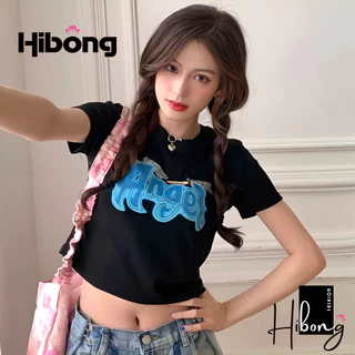 Áo Croptop Nữ ANGEL ôm body chất tốt, Áo CRT kiểu nữ hình in thun borip co dãn tốt HIBONG