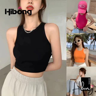 Áo Croptop BA LỖ NGƯỢC Nữ trơn ôm body chất tốt, Áo CRT kiểu nữ ôm thun gân mềm mát HIBONG