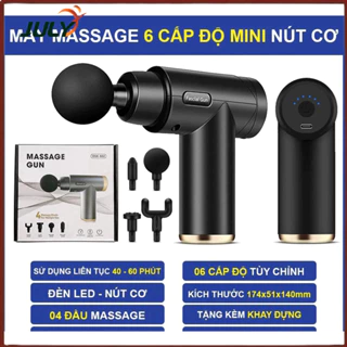 Máy mát xa cầm tay, súng massage GUN 802 trị liệu toàn thân Với 4 Đầu Thay Thế 6 Cấp Độ - JL