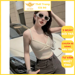 Áo 2 Dây Tăm Nữ Chất Cotton Dày Dặn Viền Ngực Croptop Lên Form Cực Đẹp Tôn Dáng Chị Em GOSS GA928 Áo 2 Dây Nữ Đi Chơi