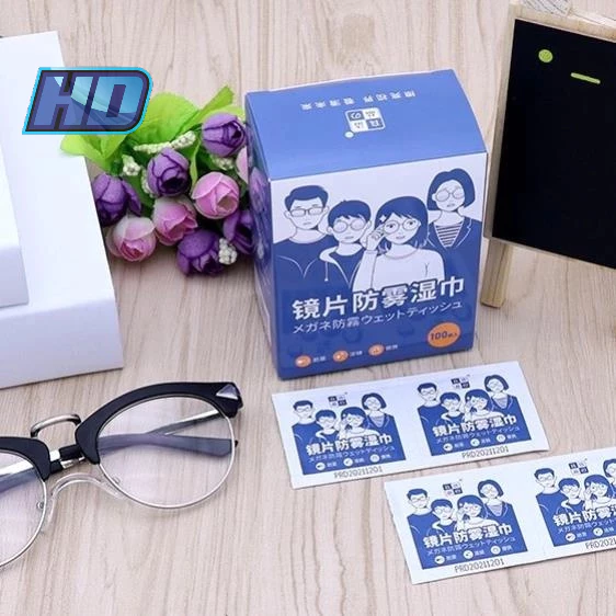 Hộp 100 Lau kính Nano, khăn giấy chống bám hơi nước, giấy lau kính chống mờ sương, mồ hôi nhờn