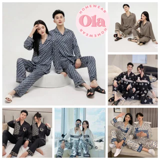 Đồ mặc nhà Pijama nam nữ lụa cao cấp đồ ngủ pyjama cặp đôi đồ bộ lụa mát sang trọng