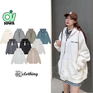 Áo Khoác Hoodie CALEM CLUB Hình In Nỉ Bông Dày Dặn Zip Trơn Đẹp, Áo Khoác Nam Nữ Form Rộng IOWA