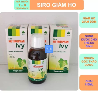 Siro Methorphan Ivy hỗ trợ giảm ho, long đờm - Chai 110ml