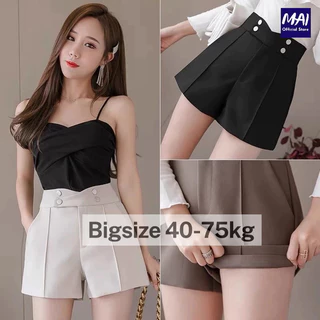 Quần short lưng cao 4 cúc cạp chéo- Đủ 4  màu đen nâu be ghi - Chất Vitex Co giãn-mã Sooc 4 Cúc