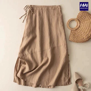 Chân váy xuông dáng dài chất Linen cao cấp cỡ to 75kg -TCS-mã 19B