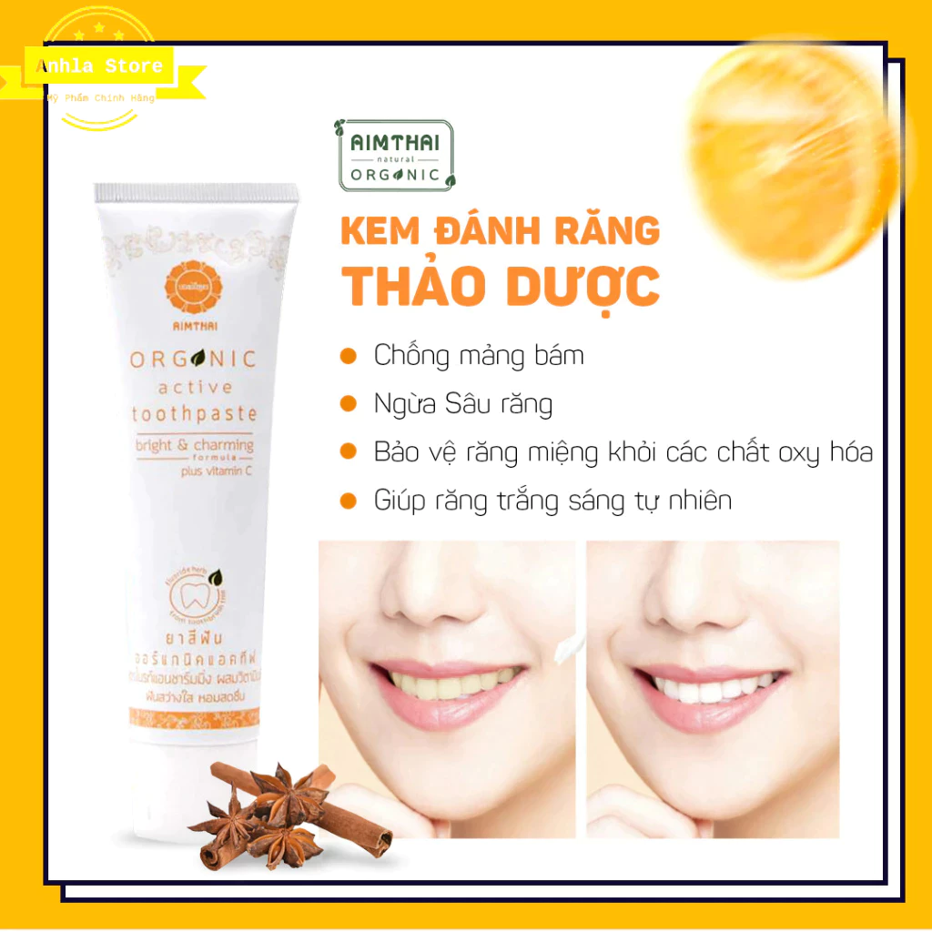 Kem Đánh Răng Organic AIMTHAI - Kem đánh răng thảo dược đến từ Thái Lan