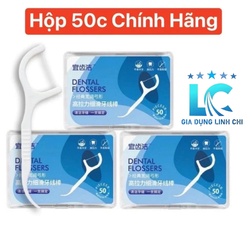 Tăm chỉ nha khoa hộp 50 Cây Dental Flossers tăm chỉ vệ sinh răng miệng