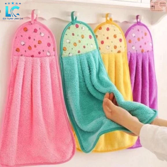 Khăn lau bếp đa năng, Khăn lau tay treo tường nhà bếp hình chiếc váy màu sắc xinh xắn dễ thương hai mặt - T5523
