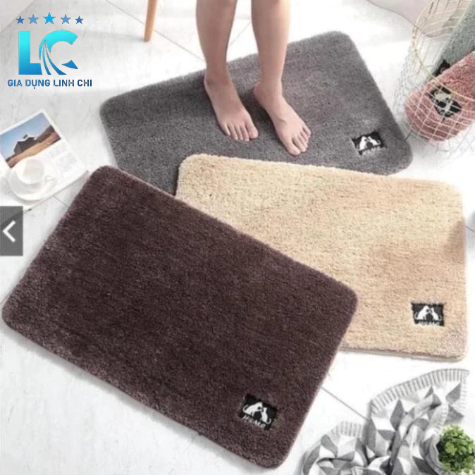 Thảm nỉ lau chân hình chữ nhật, chùi chân len mềm mịn dày dặn chống trơn trượt hàng chất lượng cao