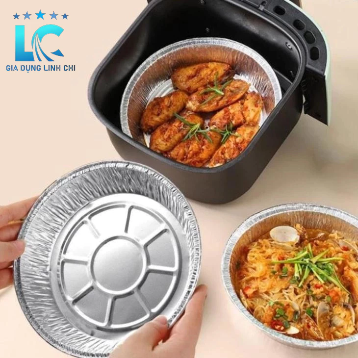 Set 10 Giấy Bạc Nồi Chiên Không Dầu Cho Nồi 2,5 lít - 12 lít