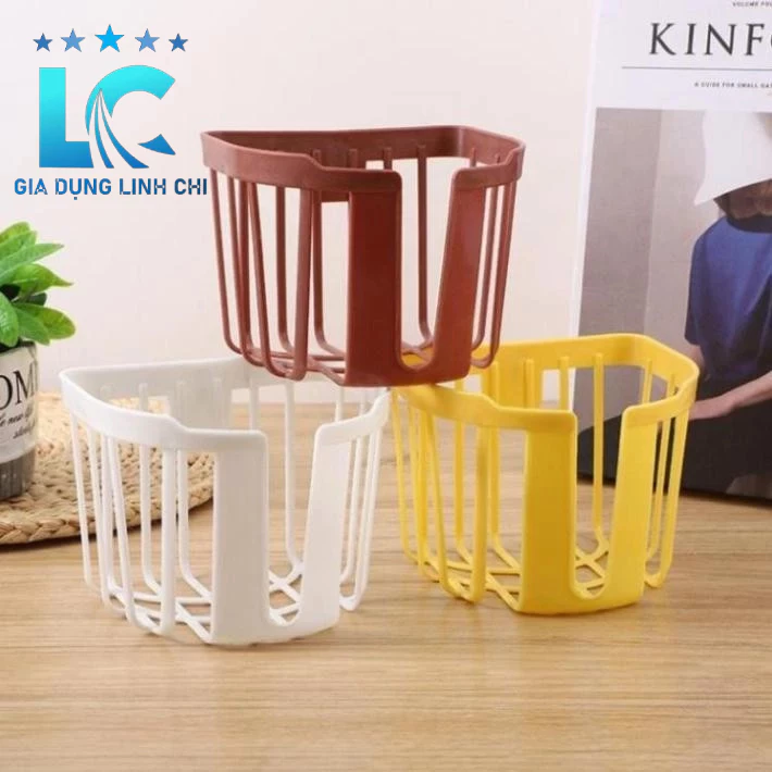 Giỏ Đựng Giấy Vệ Sinh Dán Tường - Giỏ Treo Tường Đựng Khăn Giấy Phòng Tắm Phòng Bếp - T18