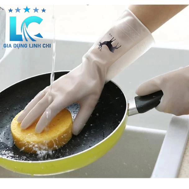 GĂNG TAY CAO SU CON HƯƠU - SIÊU BỀN, SIÊU DAI - RỬA BÁT, LÀM BẾP, LÀM VƯỜN, DỌN DẸP - BẢO VỆ DA TAY