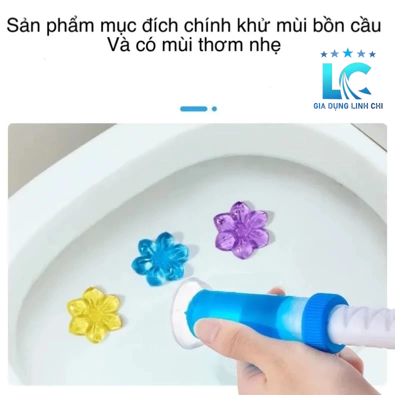 Gel thơm toilet KHỬ TRÙNG, KHỬ MÙI bồn cầu, bắn ra hình bông hoa với 6 loại hương thơm dễ chịu