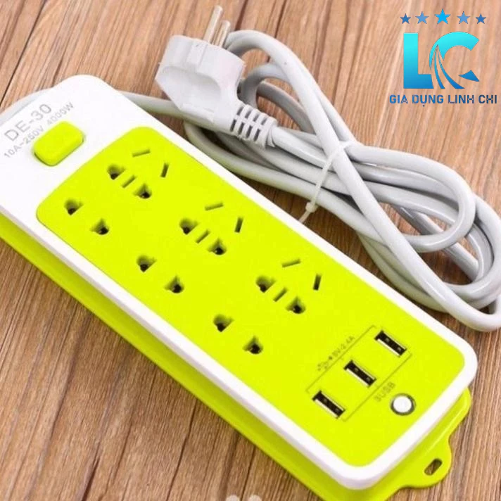 Ổ Cắm Điện Đa Năng Chống Giật Có 3 Cổng USB Sạc Điện Thoại – Sạc Trực Tiếp – Tiết Kiệm Điện màu ngẫu nhiên