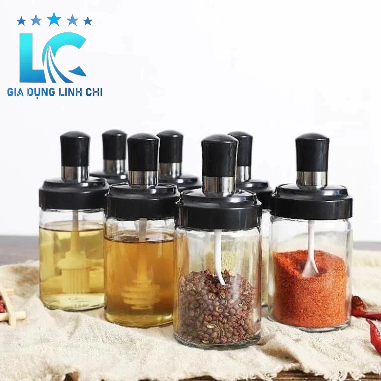Lọ đựng gia vị kèm muỗng mẫu mới