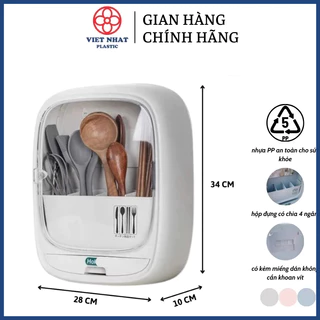 Hộp đựng đũa dán tường có 4 ngăn Hokori 6788 (Kèm 1 miếng dán) - Việt Nhật Plastic Official