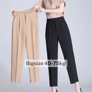 Quần Baggy Công Sở Nữ Cạp Chun Sau- Quần Âu Công Sở Nữ Cạp Chun Có Cỡ To Bigsize ( 40-75kg)-mã 415A