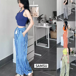 Set bộ hè áo ba lỗ phối quần ống sọc suông thời trang chất vải co dãn mát mẻ Samsu.clothing_saigon