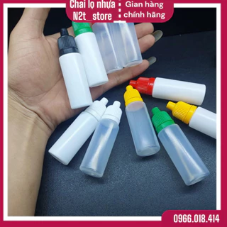 Vỏ chai chết nhỏ giọt 20ml nắp có đai bảo hiểm, chiết dung dịch, đựng màu, đựng mực ( set 100 lọ )