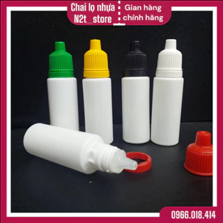 chai nhỏ giọt 20ml màu trắng sứ nắp nhiều màu, đựng dung dịch ( set 50 lọ)