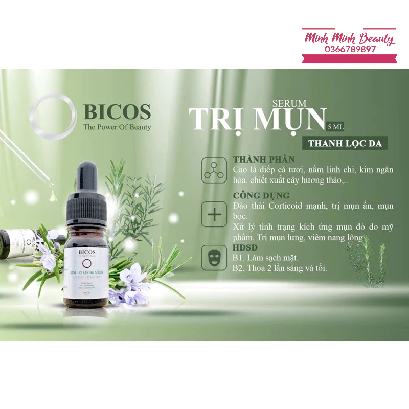 Serum Ngăn Ngừa Mụn Mờ Thâm Chính Hãng BICOS 5ml