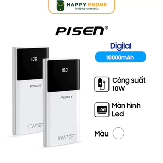 Sạc dự phòng PISEN Mr White Digital 10000mAh - Hàng chính hãng, Bảo hành 12 tháng