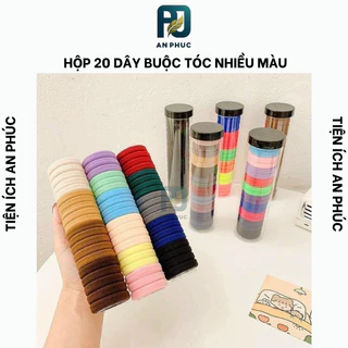 Set hộp 20 cái dây chun buộc tóc nhiều màu