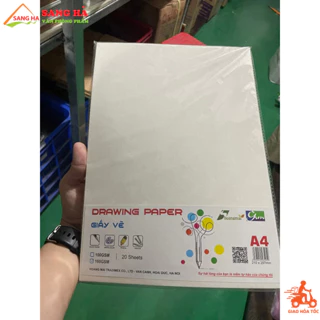 (1 Xấp 20 tờ) Giấy vẽ sần màu ngà vàng A4 Drawing Paper Hoàng Mai