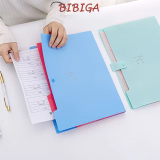 Cặp đựng tài liệu khổ A4 5 ngăn nhiều mẫu Smile, kẹp tài liệu, bìa nhựa cứng đồ dùng văn phòng phẩm Bibiga