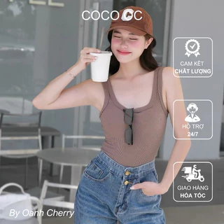 Áo thun ba lỗ tank top dáng dài cổ vuông năng động trẻ trung