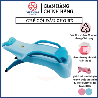 Ghế nằm gội đầu cho bé từ 0-10 tuổi có tấm lót đỡ gáy, có thể chỉnh kích thước - Việt Nhật Plastic Official