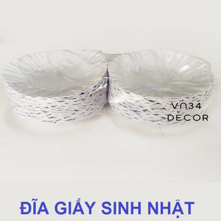 Bịch 0.5kg Đĩa Giấy sinh nhật pi 13Cm, đĩa giấy đựng bánh kem